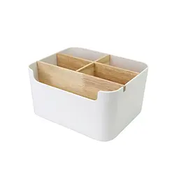 Органайзер для дрібниць MVM, білий з деревом (FH-02 WHITE/WOOD) - мініатюра 2