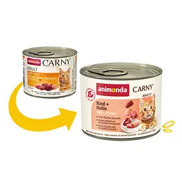 Вологий корм для кішок Animonda Carny Adult Beef + Chicken з яловичиною та куркою 200 г (арт.AM-83703) - мініатюра 2