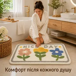 Стильний та практичний килимок для ванної кімнати 80×120 см зі кашеміру — м’який, антиковзкий, вологопоглинаючий KT9000054 - мініатюра 6