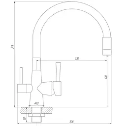 Змішувач для кухні під осмос Globus Lux LAZER GLLR-0903-11-GRAPHITE - мініатюра 7