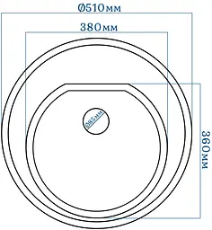 Мийка кухонна Valetti 5S гранітна 510x510 мм тера - мініатюра 5