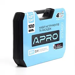 Набір насадок та інструментів Apro CrV 1/4" 1/2" 90Т 100 шт. 30412 - мініатюра 7
