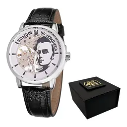 Наручний годинник чоловічий 022 Silver-Black Automatics Вільний бо Українець Patriot acs0030981