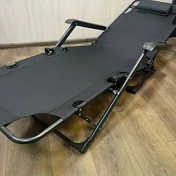 Складаний садовий шезлонг 66×176 см • Пляжний розкладний лежак для дачі, тераси, басейну та відпочинку на природі - мініатюра 6