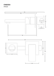 Змішувач для умивальника прихованого монтажу Corsan Ango black mat CMB3024BL Чорний матовий - мініатюра 2
