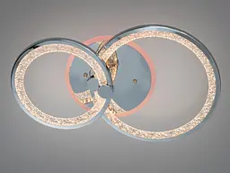 Стильна стельова LED-люстра для спальні Diasha 8180/2HR, хром, 55 W, 33×53 см, підсвітка - мініатюра 3