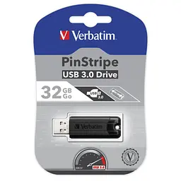Флеш-накопичувач Verbatim USB флеш накопичувач 32GB PinStripe Black USB 3.0 (49317) - мініатюра 5