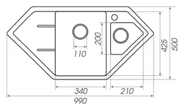 Кухонна мийка Platinum 9950 PANDORA МОККО (SP000025186) - мініатюра 2
