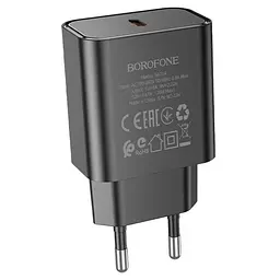 Мережевий зарядний пристрій Borofone BA71A Power single Port PD20W charger чорний