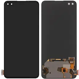 Дисплей OnePlus Nord/OnePlus 8 Nord 5G/Realme X50 Pro 5G чорний, Amoled, оригінал PRC переклеєне скло