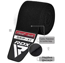 Бинти на коліна RDX KR11 GYM Knee Wrap Black/Grey (WAH-KR11BG) - мініатюра 3