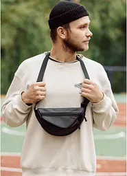 Поясна сумка бананка Sambag Urban SKHm чорний 24 х 15 х 8 см (85151001m) - мініатюра 3