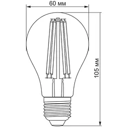 LED лампа Titanum Filament A60 7W E27 4100K (TLFA6007274) - мініатюра 3
