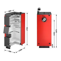 Котел твердопаливний сталевий Thermo Alliance Vulcan Plus V 4.0 VPSFW 50 - мініатюра 2