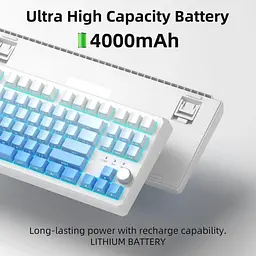 Клавіатура MageGee SKY 87 RGB Wireless Blue Whale Switch White/Blue Gradient (6971969728509) [164307] - мініатюра 7