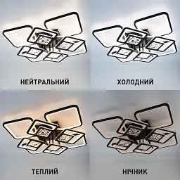 Смарт люстра керована світлодіодна TETRA TWIST 8S 165 Вт 595x595x110 мм Чорна ESLLSE - мініатюра 3