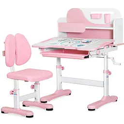 Комплект меблів Mealux Wave Pink: стіл + стільчик + полиця (BD-31 PN) 