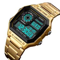 Чоловічий годинник Skmei 1335 Ripple Gold - мініатюра 2