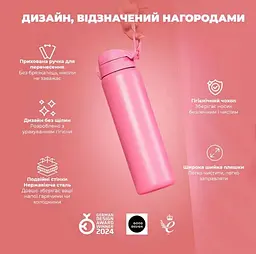 Пляшка для води металева вакуумна ION8 920 мл Vacuum Insulated Rose Bloom (I8TS1000ROSEB) - мініатюра 5