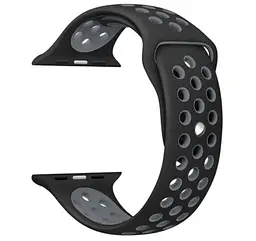 Спортивний ремінець Primo з перфорацією для Apple Watch 42 мм, 44 мм, 45 мм Black Grey - мініатюра 2