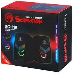 Комп'ютерні колонки Marvo SG-118 з підсвічуванням Multi-LED USB - мініатюра 3
