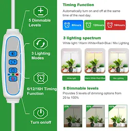 Настільна лампа для вирощування повного спектра Wiaxulay Grow Light, 78 світлодіодних світильників для кімнатних рослин - мініатюра 4