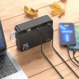 Зовнішній акумулятор HOCO J94 Overlord 22.5W fully compatible power bank(75000mAh) Black (6931474779175) - мініатюра 5