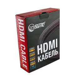 Кабель HDMI (M) - HDMI (M) 3 м, Black/Red, Extradigital teh0028524 - мініатюра 3