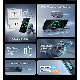 Автотримач із бездротовою зарядкою Baseus PrimeTrip VC2 Pro Black (C0013N00) [168718] - мініатюра 5