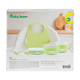 Набор детской посуды Baby Team 7 предметов бело-зелёный (6090_зелений) - миниатюра 7