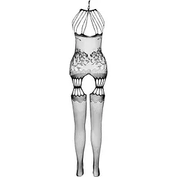 Бодістокінг з безліччю бретелей Passion BS095 One Size, Black, імітація пояса та панчіх, з доступом - мініатюра 4