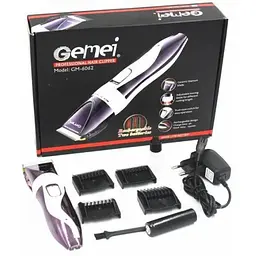 Професійна акумуляторна бездротова машинка Pro Gemei GM-6062 5 W для стрижки волосся - мініатюра 2
