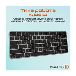 Клавіатура Meetion K210 Bluetooth/Wireless Black (MT-K210MW-A-RUA) - мініатюра 3