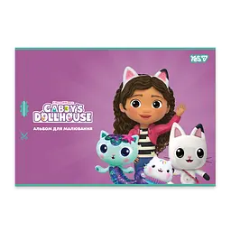 Зошит для малювання Yes А4 12 арк. скоба, з перфорацією 4 шт. (Gabby Dollhouse) (130618) - мініатюра 2