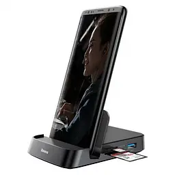 Док-станция Baseus Mate Docking Type-C mobile phone intelligent HUB docking station Black CAHUB-AT01 - мініатюра 6