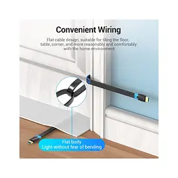 Кабель мультимедійний HDMI M to HDMI M 1.0m 4K60Hz flat black Vention (AAKBF) - мініатюра 2