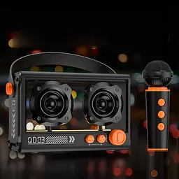 Колонка Bluetooth QD03 Transparent з мікрофоном Black - мініатюра 4