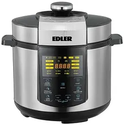Мультиварка-скороварка ED-PC2007 Black/Silver 900W Edler teh0020179