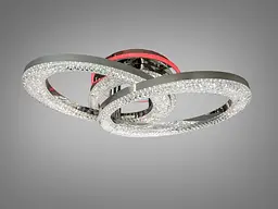 Сучасна стельова LED-люстра Diasha 5607/3L HR хром, кільця, 82W, 70 см, 13-20m2 - мініатюра 2