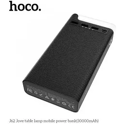 Портативна батарея Hoco Jove table lamp J62 30000mAh 4 порти 3 USB та 1 Type-C з лампою чорна - мініатюра 3
