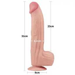 Фалоімітатор 12'' King Sized Sliding Skin Dual Layer Dong LOVETOYS 66-LV317052 99188 - мініатюра 5