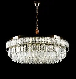Велика золота кришталева світлодіодна люстра Splendid Ray L2211/800/12+LED (SGD), 80 см на 12 ламп з дистанційним керуванням - мініатюра 4