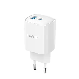 Зарядний пристрій HAVIT UC30 PRO GaN 30W USB-A+USB-C White HAVIT (28682-000)