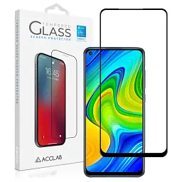 Скло захисне ACCLAB Full Glue Xiaomi Redmi Note 9 Black (1283126508783) - мініатюра 2