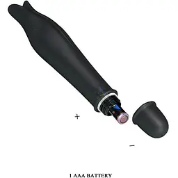 Вібратор Pretty Love Edward Black Елегантний із роздвоєним носиком, 14.5х2.9 см чорний - мініатюра 3