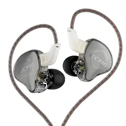 Вакуумні навушники KZ EDC Pro Hi-Fi з потужним басом та мікрофоном (Сірий) - мініатюра 2