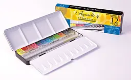 Набір акварельних фарб Sennelier L'Aquarelle, 12 кольорів, металевий пенал-палітра - мініатюра 2