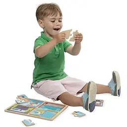 Пазли Melissa & Doug Транспортні засоби дерев'яні у футлярі (MD31361) - мініатюра 3