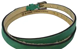 Ремінь жіночий вузький шкіряний B.Belt вінтажний ручна робота натуральна шкіра Бірюзовий - мініатюра 6