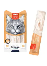 Рідкі ласощі для котів Wanpy Creamy Lickable Treats Chicken & Crab з куркою та крабом 5 шт х 14 гр